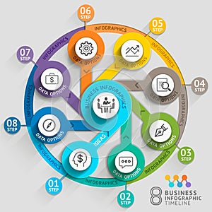 Business timeline infographic template.