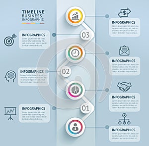 Business timeline infographics template. Vector illustration.