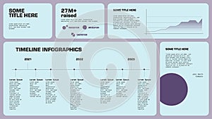 Business timeline infographics vector template. Project presentation layout. Minimal design.