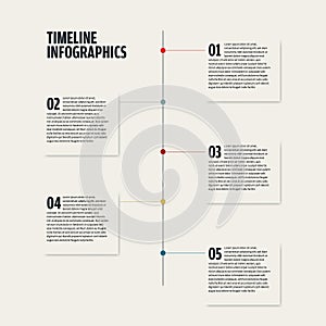 Business timeline infographics vector template. Project presentation in steps. Minimal design.