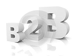 Business to business b2b white text concept