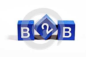 Business to business concept spelled out in clear blue lettering