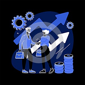 Business-to-business sales abstract concept vector illustration.