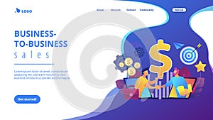Business-to-business sales concept landing page.