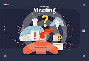 Business topics - meeting, web template