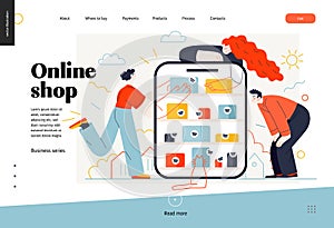 Business topics - online shopping, web template