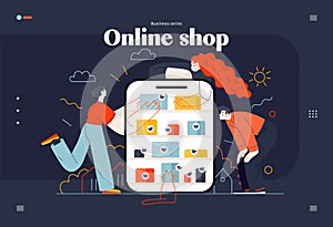 Business topics - online shopping, web template