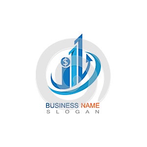 Business trading Finance Logo template vector icon design