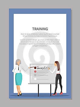 Business Train and Two Women Vector Illustration