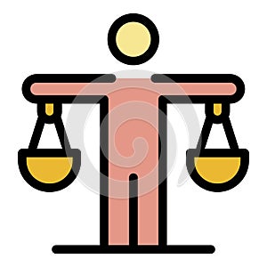 Business training balance icon color outline vector photo