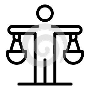 Business training balance icon, outline style photo