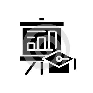 Business training black glyph icon