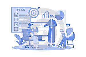 Business Training Illustration concept on white background