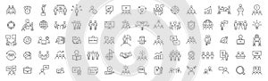 Business training and office line icons collection. Big UI icon set. Thin outline icons pack. Vector illustration eps10