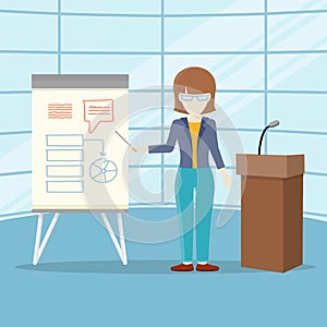 Business Training Vector Concept in Flat Design.