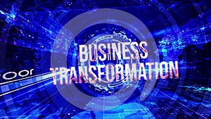 Business Tranformation cinematic title abstract hitech technology background