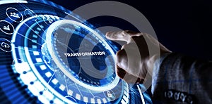 Business Transformation. Future and Innovation Internet and network concept