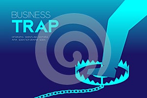 Business Trap Design horizontal set, Businessman trapped concept