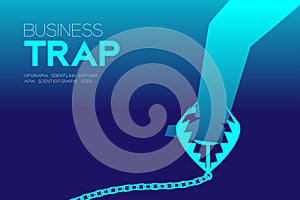 Business Trap Design horizontal set, Businessman trapped concept