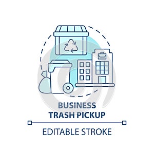 Business trash pickup blue concept icon
