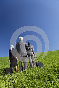 Business Travellers Concept Photo In A Green