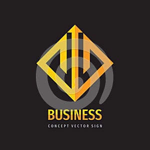 Business trend - concept logo design. Finance economic banking logo sign. Abstract arrow exchange marketing logo symbol