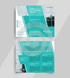 Business tri-fold brochure layout design emplate