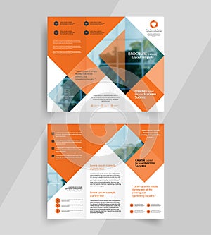 Business tri-fold brochure layout design emplate