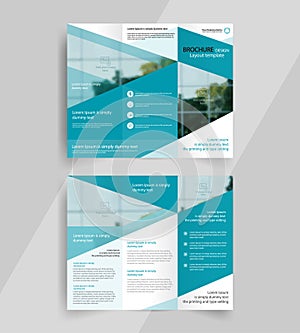 Business tri-fold brochure layout design emplate photo