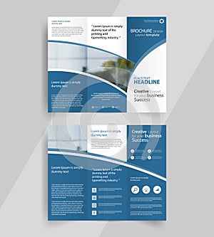 Business tri-fold brochure layout design emplate photo