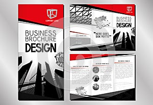 Business trifold brochure template A4 to DL format photo