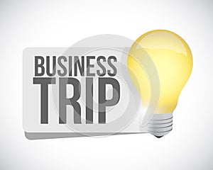 business trip light bulb message sign concept