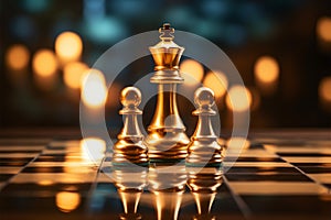 Business Triumph King chess piece represents leadership in business strategy