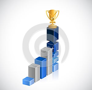 Business trophy success illustration design