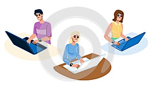 business typing on keyboard vector