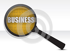 Business under a magnify glass