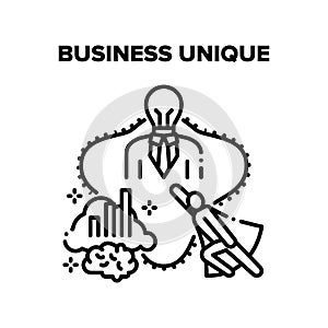 Business Unique Success Idea Vector Black Illustration