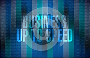 Business up to speed binary message concept