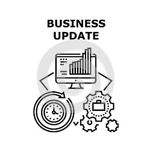 Business Update Vector Concept Black Illustration