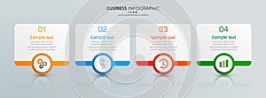 Business vector infographic design template with icons and 4 options or steps