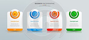 Business vector  infographic template for diagram, presentation and chart with 4 options