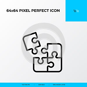 Business vector line icon style. Problem Solving 64x64 Pixel perfect icon