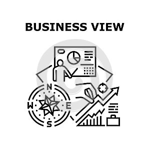 Business View Vector Concept Black Illustration