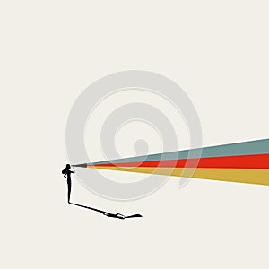 Business vision and ambition vector concept. Symbol of motivation, opportunity, career. Minimal illustration