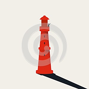 Business vision and direction vector concept. Symbol of lighthouse, strategy, mission. Minimal design illustration.