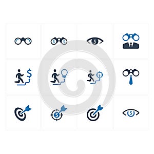 Business Vision Icons - Blue Version