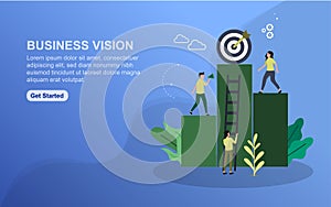 Business vision landing page template. Flat design concept of web page design for website. Easy to edit and customize