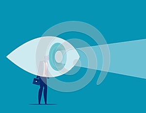 Business vision. Looking and Watching concept. Flat cartoon vector style