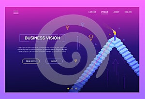 Business vision - modern isometric vector website header