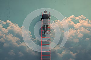 Business visionary climbs ladder toward boundless opportunities in the sky